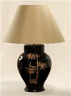 ALEXANDERS  38 CM BAMBOO/BLACK URN LAMP